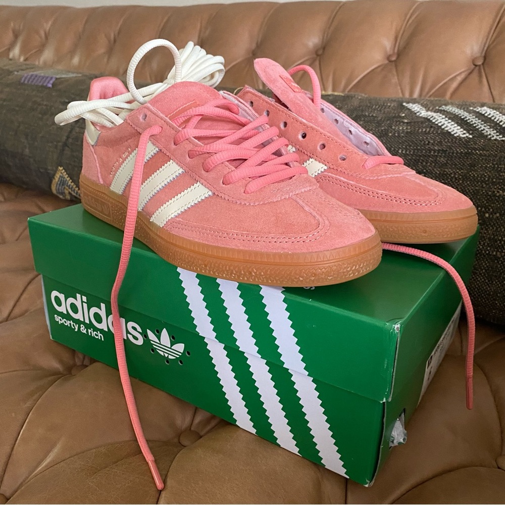 Sporty & Rich Adidas Handball Spezial Pink PanTon/CreWht/Gum2 Suede US M 6 W 7